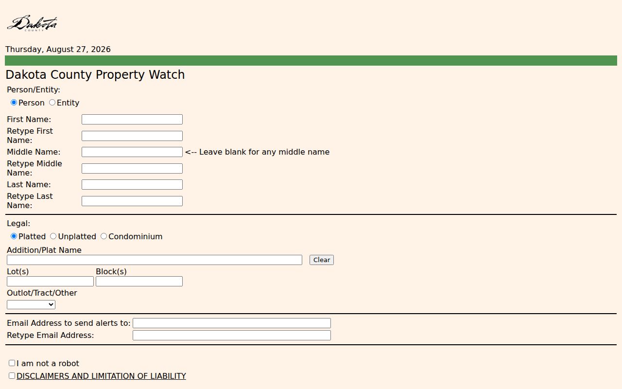 Burnsville previous residents reference to Dakota County Property Watch recording activity alerts